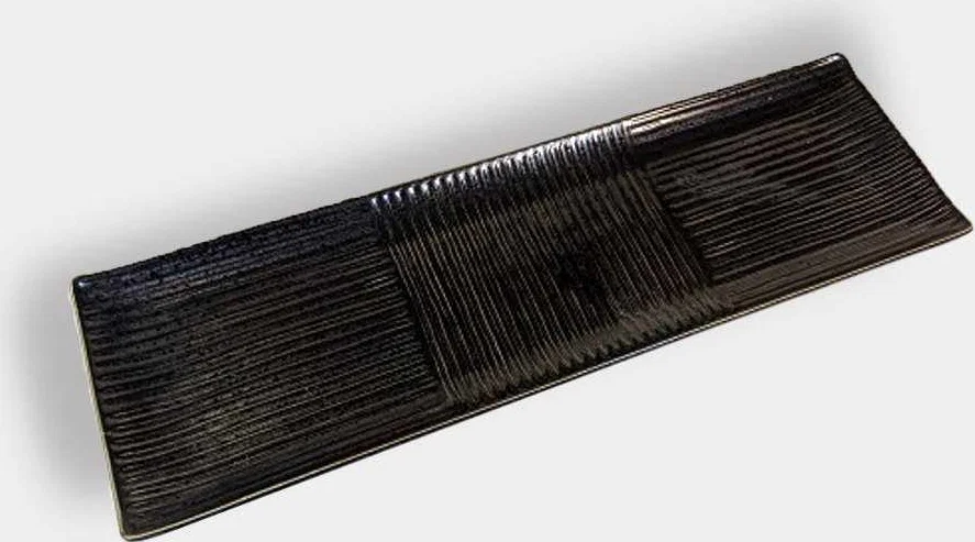 [LARGE PLATE (PLATTER)] KUSHIME SAURY PLATE BLACK | MARUMO KATO POTTERY | MINO WARES