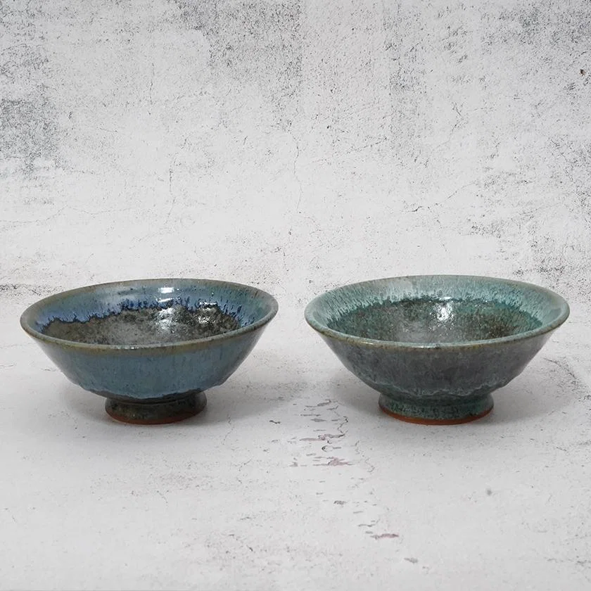 [RICE BOWL 2 PIECES SET] RURI KARATSU & HEKIRYOKU KARATSU | UMEZATO GAMA | OTANI WARE